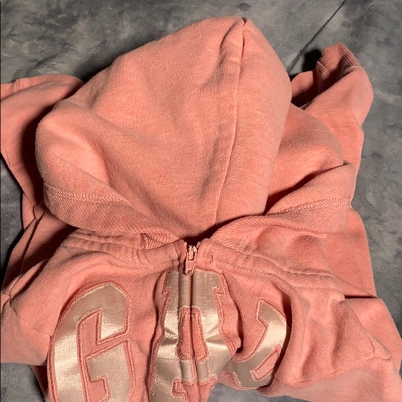 💚 3 for $15 💚 - Gap Distressed Zip Up Hoodie Pink size Small - Picture 15 of 16